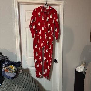 Hanna Andersson Red Snowman Adult PJs